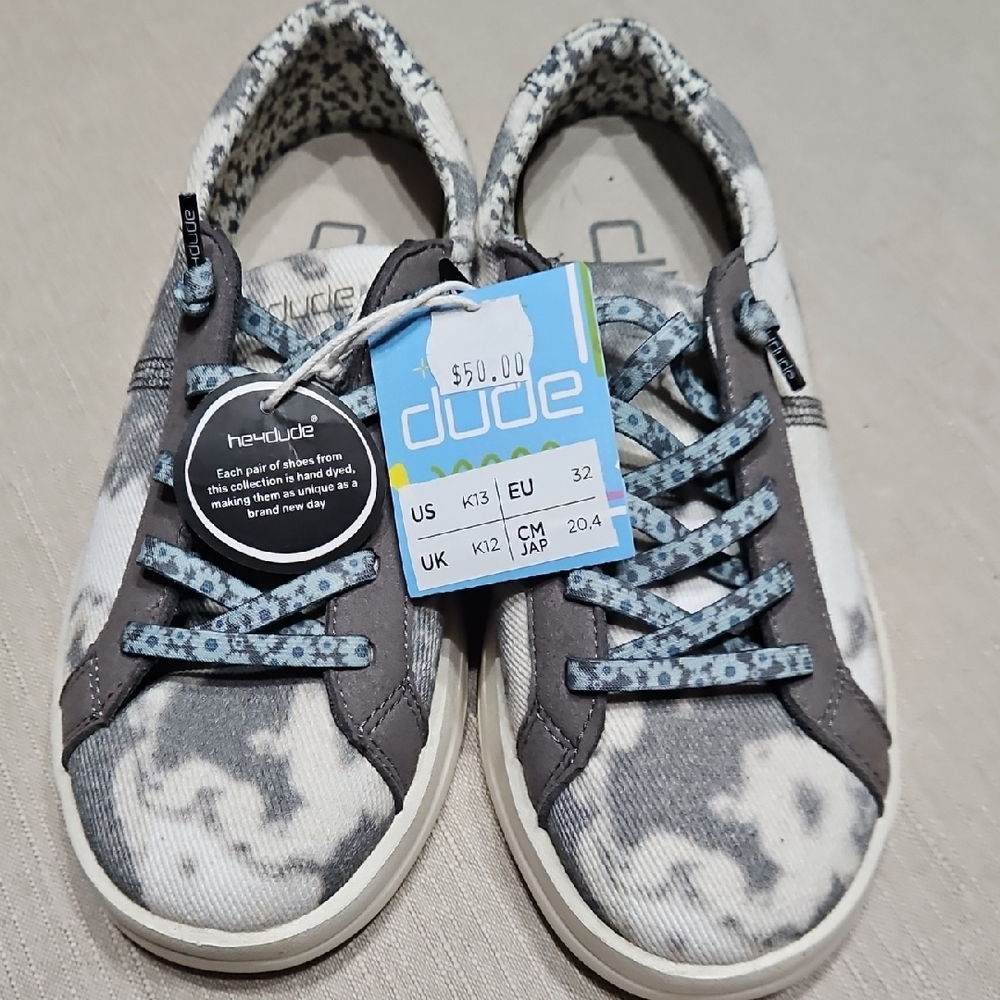 Hey Dude Kids' Gray and White Shoes